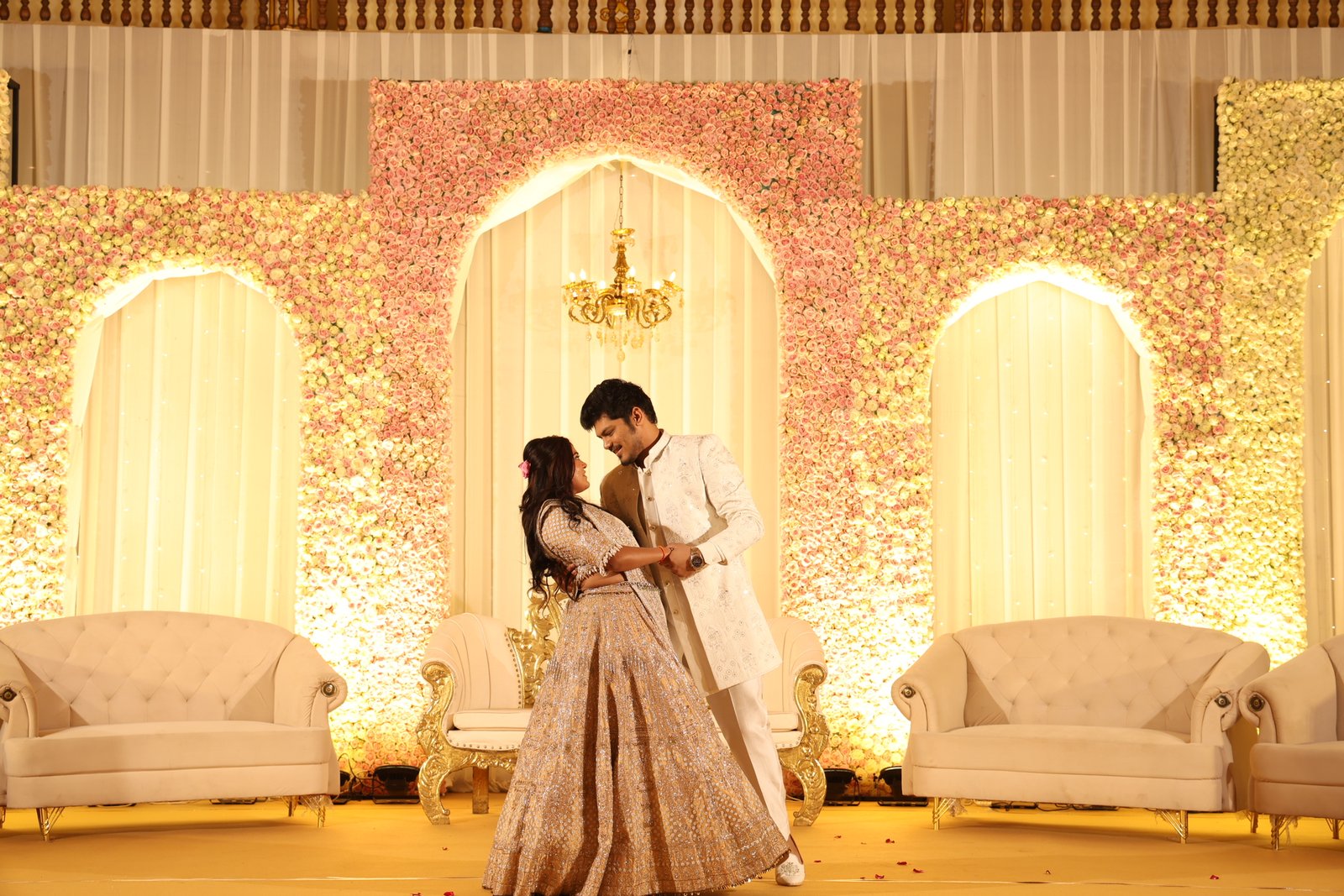 Product Launches with group of people on stage and blue lighting